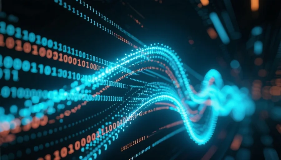 实时数据流动的科技感场景